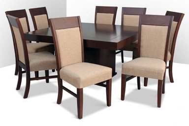 JUEGO COMEDOR DMUEBLES 8 SILLAS NOGAL SILVER