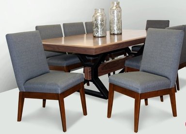 JUEGO COMEDOR DMUEBLES 8 SILLAS NOGAL SPOON