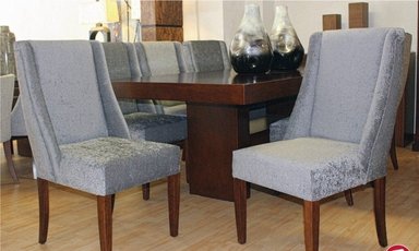 JUEGO COMEDOR DMUEBLES 8 SILLAS NOGAL ALICIA