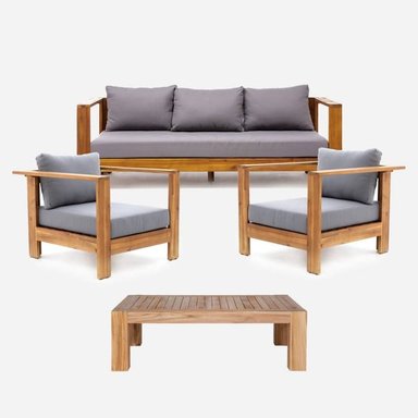 JUEGO SALA TERRAZA MOBILIARI CHARLIE DM GRIS CLARO