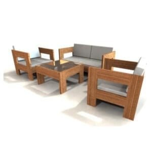 JUEGO SALA MOBILIARI DE TERRAZA SOPHIE DM GRIS