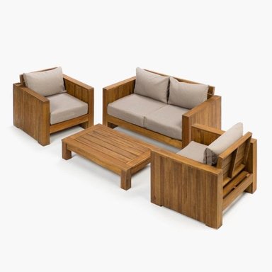 JUEGO SALA MOBILIARI DE TERRAZA CLOVER DM MARRON ROJIZO