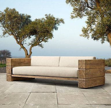 SOFÁ DMUEBLES 2 CUERPOS BLANCO MADERA MACIZA MASS