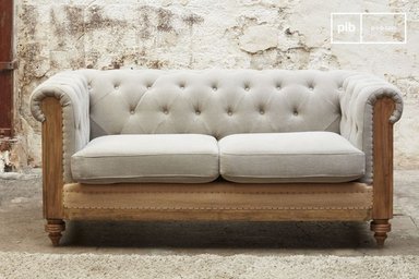 SOFÁ DMUEBLES 2 CUERPOS BLANCO CHESTERFIELD
