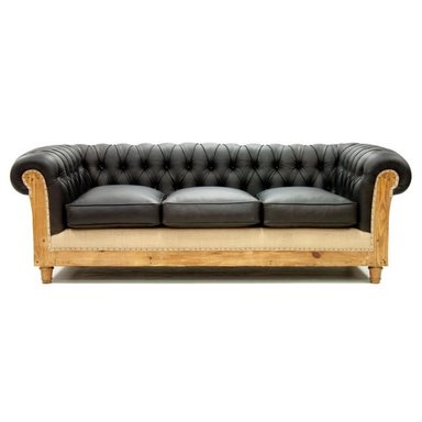 SOFÁ DMUEBLES 3 CUERPOS NEGRO CHESTERFIELD