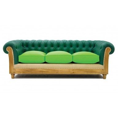 SOFÁ DMUEBLES 3 CUERPOS VERDE CHESTERFIELD