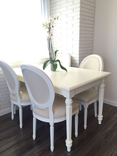 COMEDOR MOBILIARI TWO 4 SILLAS BLANCO DM MEDALLÓN