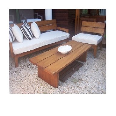 SET JUEGO SALA DMUEBLES MARITA 3-1 MARRON + MESA CENTRO