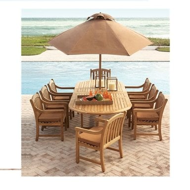 COMEDOR DMUEBLES MARROT 8 SILLAS NATURAL + SOMBRILLA