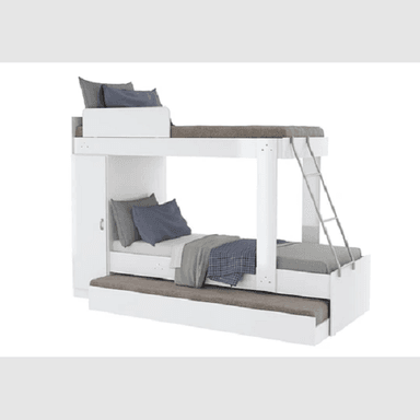 CAMAROTE DMUEBLES MALLIN 1 PLAZA BLANCO CON ROPERO Y CAMA NIDO - 2