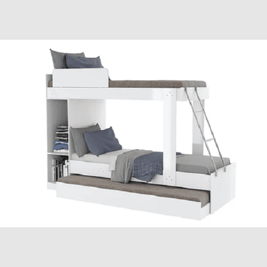 CAMAROTE DMUEBLES MALLIN 1 PLAZA BLANCO CON ROPERO Y CAMA NIDO - 3
