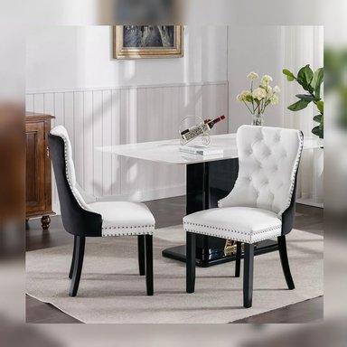 COMEDOR DMUEBLES 2 SILLAS BLANCO ITALY AL DUCO NEGRO