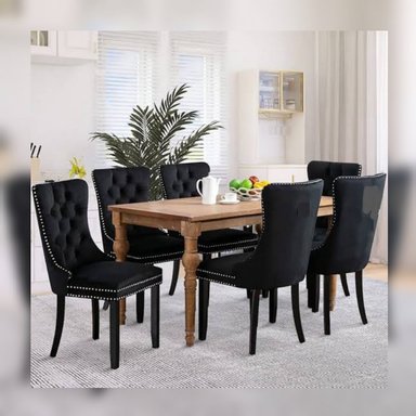 COMEDOR DMUEBLES 6 SILLAS NEGRO ITALY NATURAL