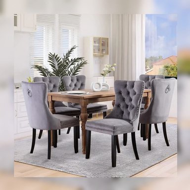 COMEDOR DMUEBLES 6 SILLAS GRIS CLARO ITALY NATURAL