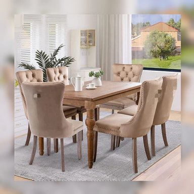 COMEDOR DMUEBLES 6 SILLAS BEIGE ITALY NATURAL