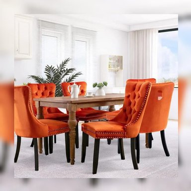COMEDOR DMUEBLES 6 SILLAS NARANJA ITALY NATURAL