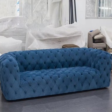SOFÁ DMUEBLES AZUL CHESTERFIELD DELUXE