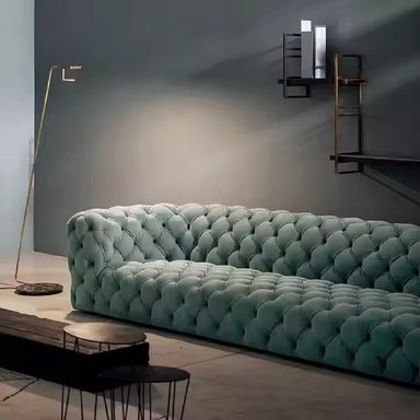 SOFÁ DMUEBLES VERDE AGUA CHESTERFIELD DELUXE