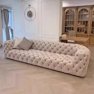 SOFÁ DMUEBLES BEIGE CHESTERFIELD DELUXE