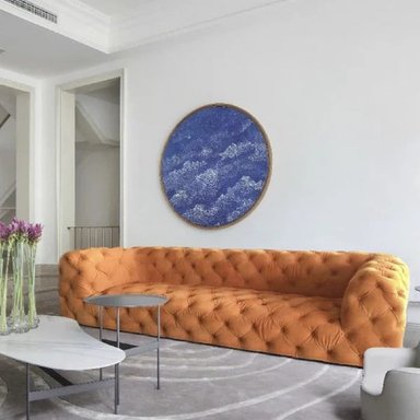 SOFÁ DMUEBLES NARANJA CHESTERFIELD DELUXE