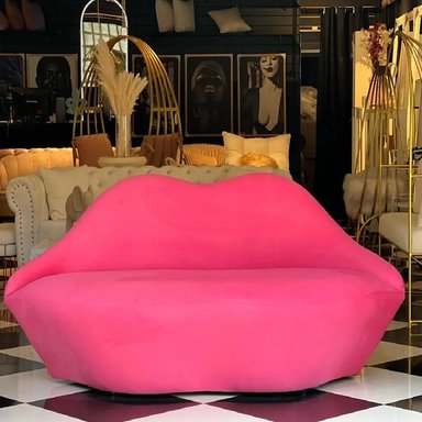 DM SOFA KISS LIPS 2 ASIENTOS TELA - ROSADO