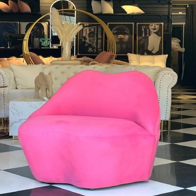 DM SOFA KISS LIPS 1 ASIENTO TELA - ROSADO
