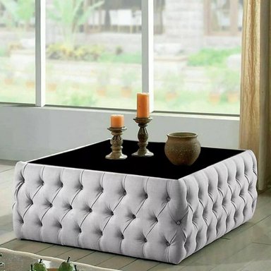 DM MESITA DE CENTRO CHESTERFIELD DELUXE - GRIS CLARO