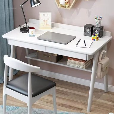 DM ESCRITORIO WORD DE 120 CM + SILLÓN - BLANCO