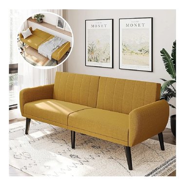 DM SOFÁ CAMA TERRY - MOSTAZA