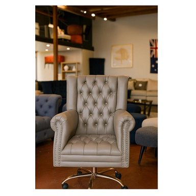 SILLA GERENCIA GIRATORIA OUTLET CYBER MOBILIAR CHESTERFIELD TABACO