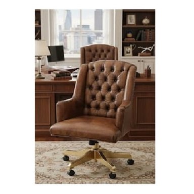 SILLA GERENCIA GIRATORIA OUTLET CYBER MOBILIAR CHESTERFIELD MARRON CLARO