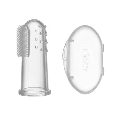 CEPILLO DR. BROWN'S DEDAL DE SILICONA HG010 TRANSPARENTE CON ESTUCHE