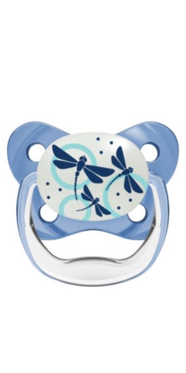 CHUPON DR. BROWN'S SILICONA LUCIERNAGA AZUL PREVENT CON TAPA QUE BRILLA EN LA OSCURIDAD 6 MESES A MÁS