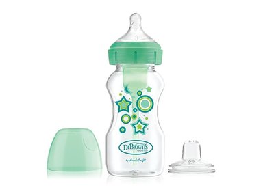 KIT DR. BROWN'S WB91606 DE TRANSICIÓN 2 EN 1 OPTIONS + BOCANCHA DE 9OZ ESTRELLA VERDE