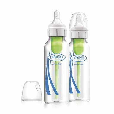 SET X 2 BIBERONES DE VIDRIO DE 8OZ BOCA ESTRECHA OPTIONS +