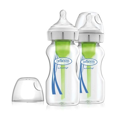 SET BIBERONES DR. BROWN'S VIDRIO BOCA ANCHA OPTIONS+ TRANSPARENTE 9OZ X2