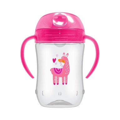 VASO DR. BROWN'S DE TRANSICIÓN ROSADO CON BOQUILLA DE 9OZ