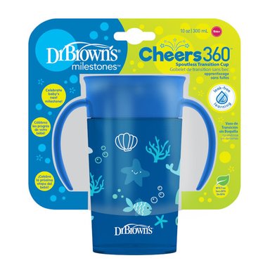 VASO DR. BROWN'S CHEERS 360 CON ASAS AZUL CHEERS 360 CON ASAS 10Z