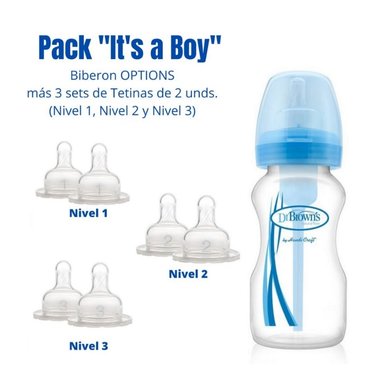 SET DR. BROWN'S 'IT'S A BOY!'' AZUL