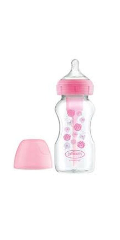 BIBERÓN DR. BROWN'S POLIP OPT + BOCA ANCHA ROSA FLORES 9OZ