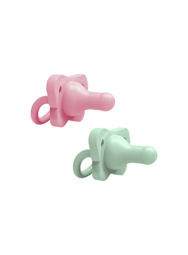 SET 2 CHUPONES HAPPY PACI ROSA Y VERDE PASTEL