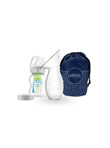 SET LACTANCIA DR. BROWN'S COLECTOR DE LECHE + BOLSO PORTABIBERONES + BOTELLAS ALMACENADORAS NEGRO - 2