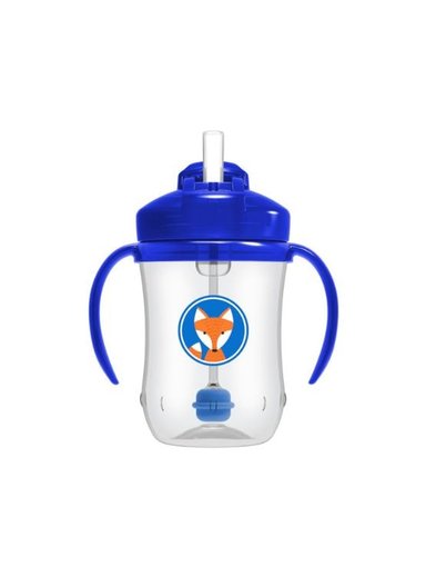 VASO DR. BROWN'S DE TRANSICIÓN CON CAÑITA AZUL 9OZ