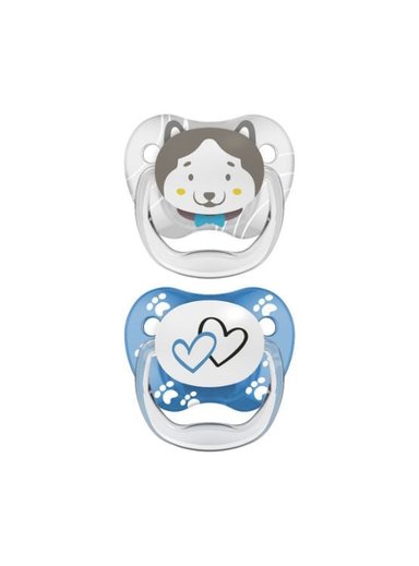 SET CHUPONES DR. BROWN'S PREVENT PERRITO Y CORAZONES 6 A 18 MESES X2 UNIDADES