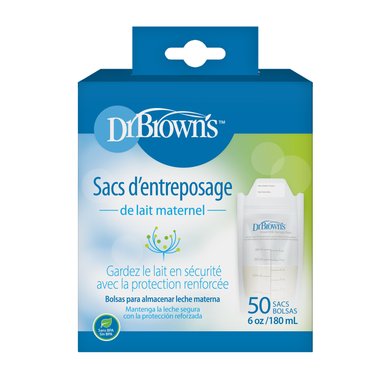BOLSA ALMACENAMIENTO LECHE MATERNA DR. BROWN'S S4205 BLANCO X 50 UND