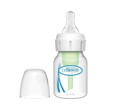 BIBERÓN DR. BROWN'S BOCA ESTRECHA ANTICÓLICOS BLANCO TRANSPARENTE 2OZ PARA PREMATUROS