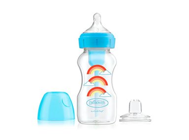 KIT DE TRANSICIÓN 2 EN 1 OPTIONS+ BOCANCHA DE 9OZ ARCOIRIS AZUL