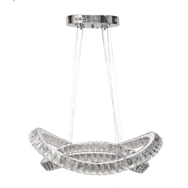 LAMPARA LA ROCHELLI CH-621 CRISTAL DOS AROS CINTA LED LUZ BLANCA