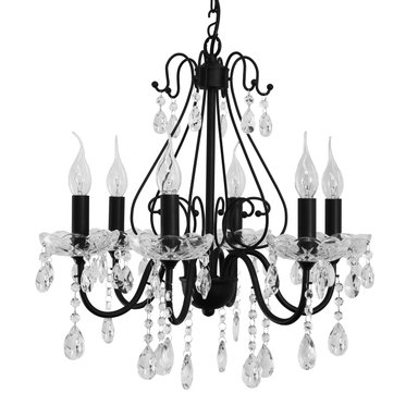 LA ROCHELLI LAMPARA DE TECHO 6 LUCES ROMAN NEGRO