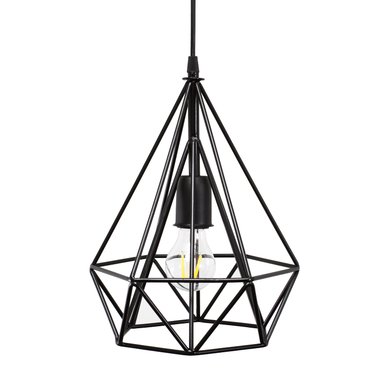 LAMPARA LA ROCHELLI LTC1011-002 NEGRO MATE TECHO VINTAGE 1 LUZ DIAMOND NEGRA